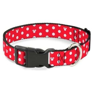 Disney Buckle-Down Minnie Mouse 0.5in Red Polka Dot Pet Collar Size Small EUC